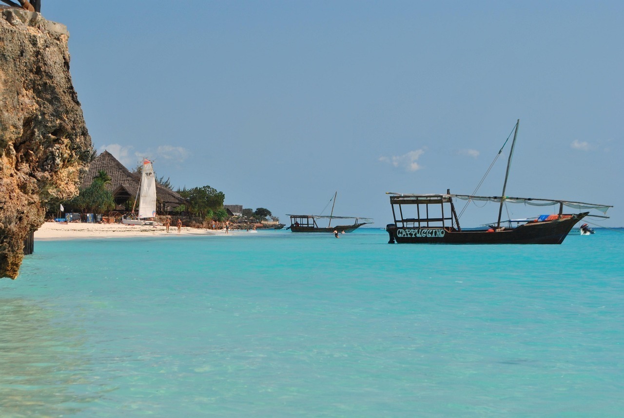 zanzibar, africa, tanzania, flood, nature, sea, boats, beach