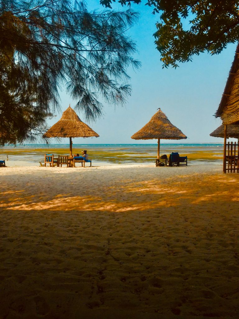 Idyllic beachfront scene in Dar es Salaam, perfect for relaxation and tropical getaways.