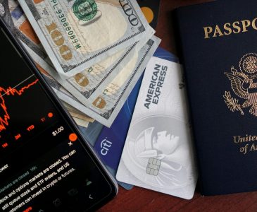 Smartphone Cash Credit Cards and Passport